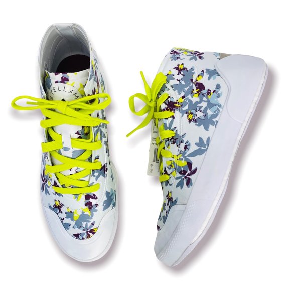Adidas Stella McCartney Treino Floral Hightop Sneakers Yellowfy1180 Size 6 NWT - Picture 8 of 14
